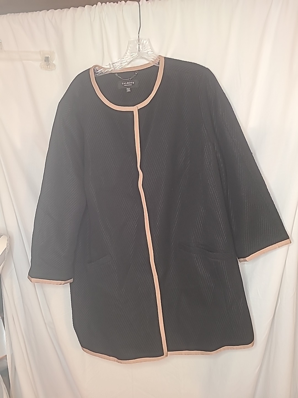 Talbots Black Coat with Blush Trim 18WP